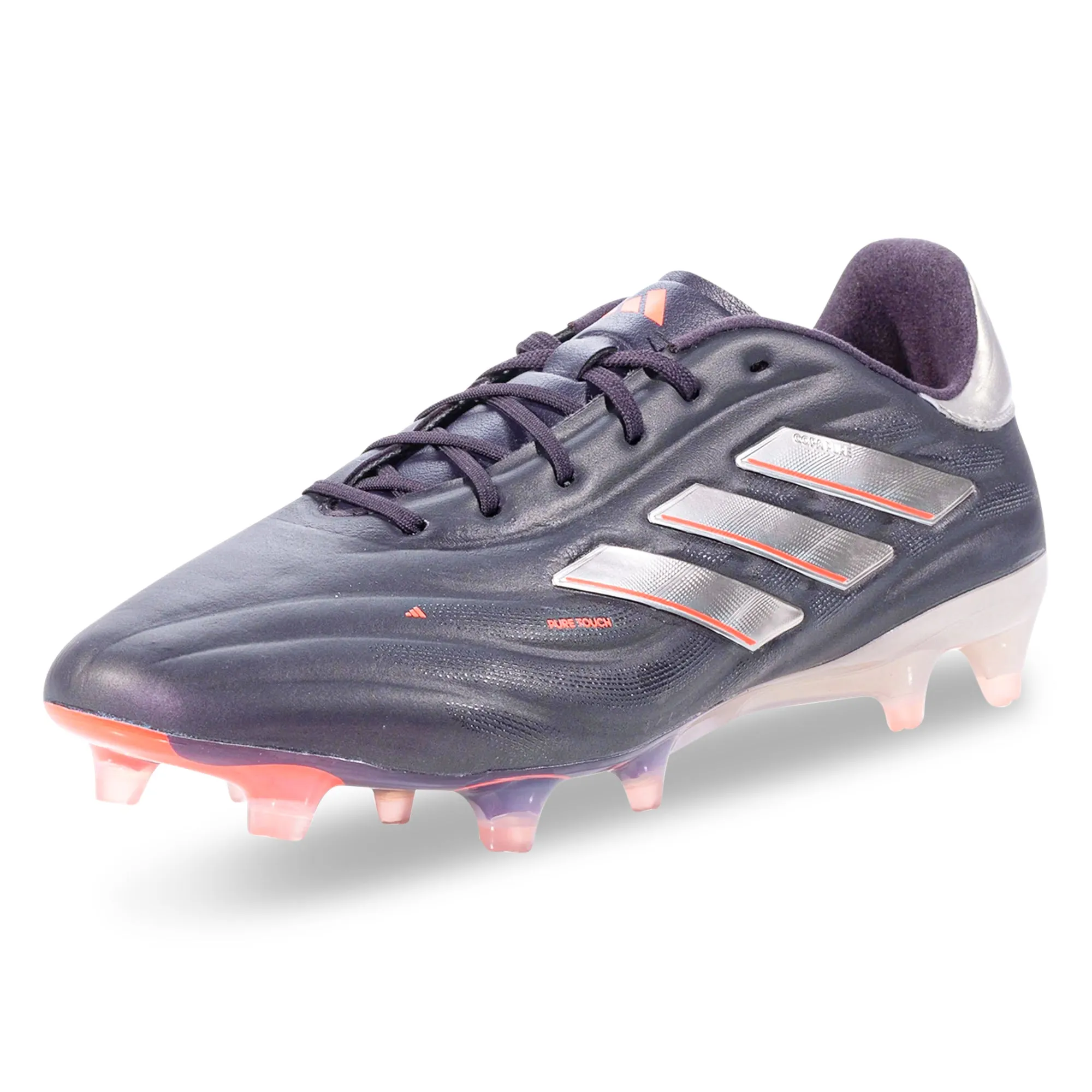 adidas Copa Pure 2 Elite FG Soccer Cleats (Platinum/Metallic/Turbo) Dry Play
