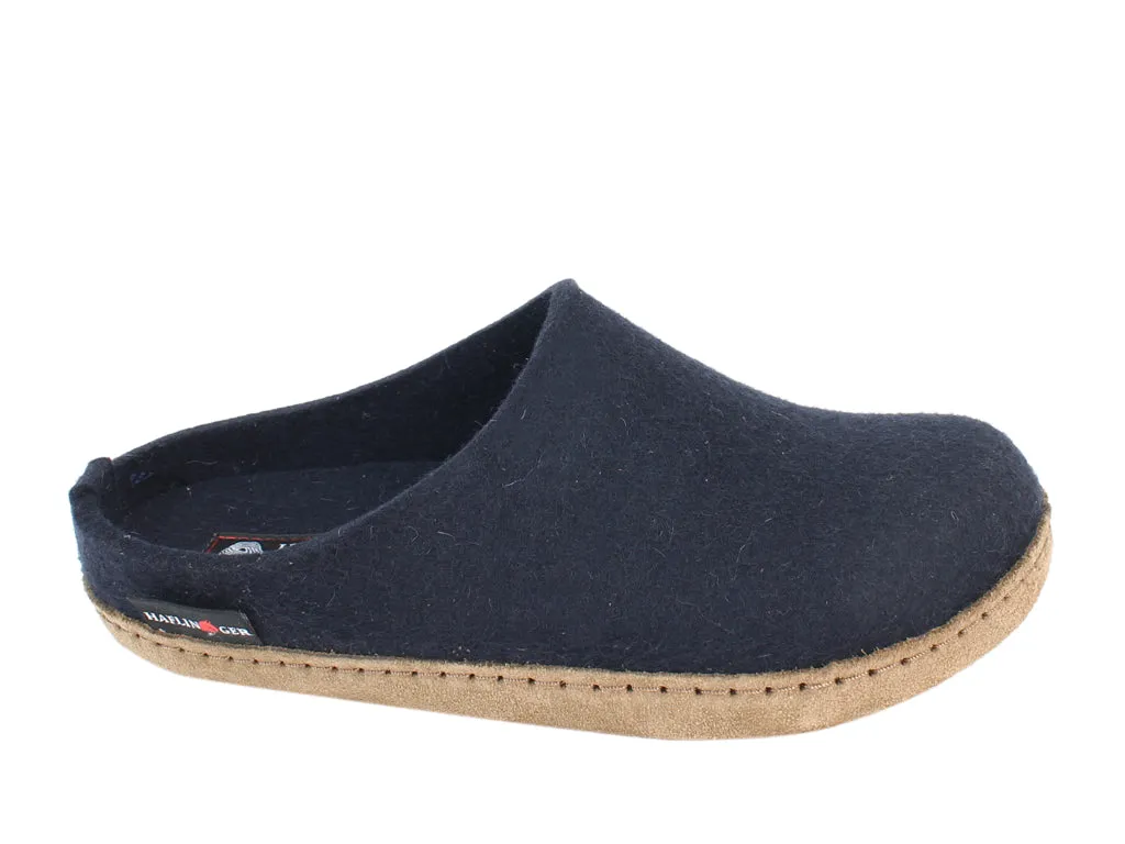 Comfort Pad Relaxed Comfort Haflinger Felt Slippers Emil Navy Blue