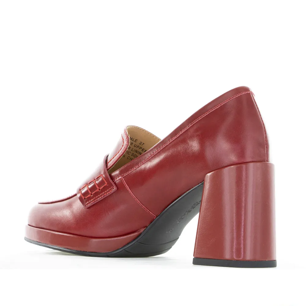 Smart Office Shoes Textured Heels BRESLEY SMALE RED OIL