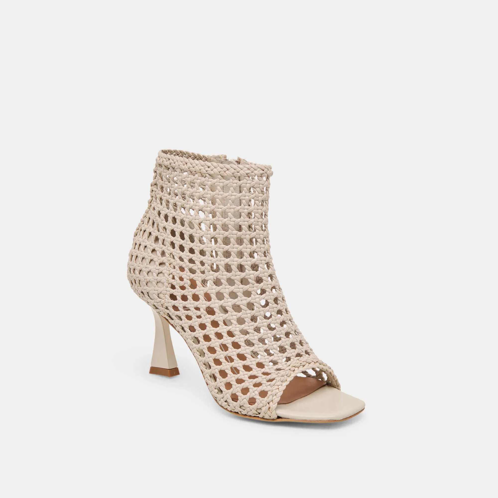 QUIN HEELS BONE WOVEN LEATHER Waterproof Upper