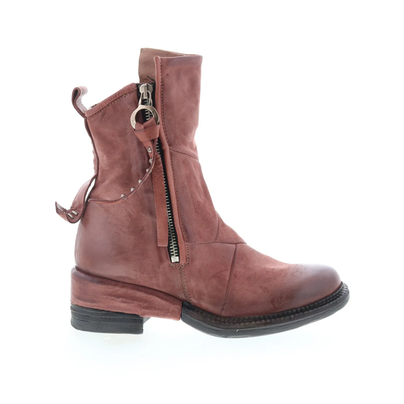 Non-Slip Sole A.S. 98 Stratford Womens Brown Leather Zipper Casual Dress Boots