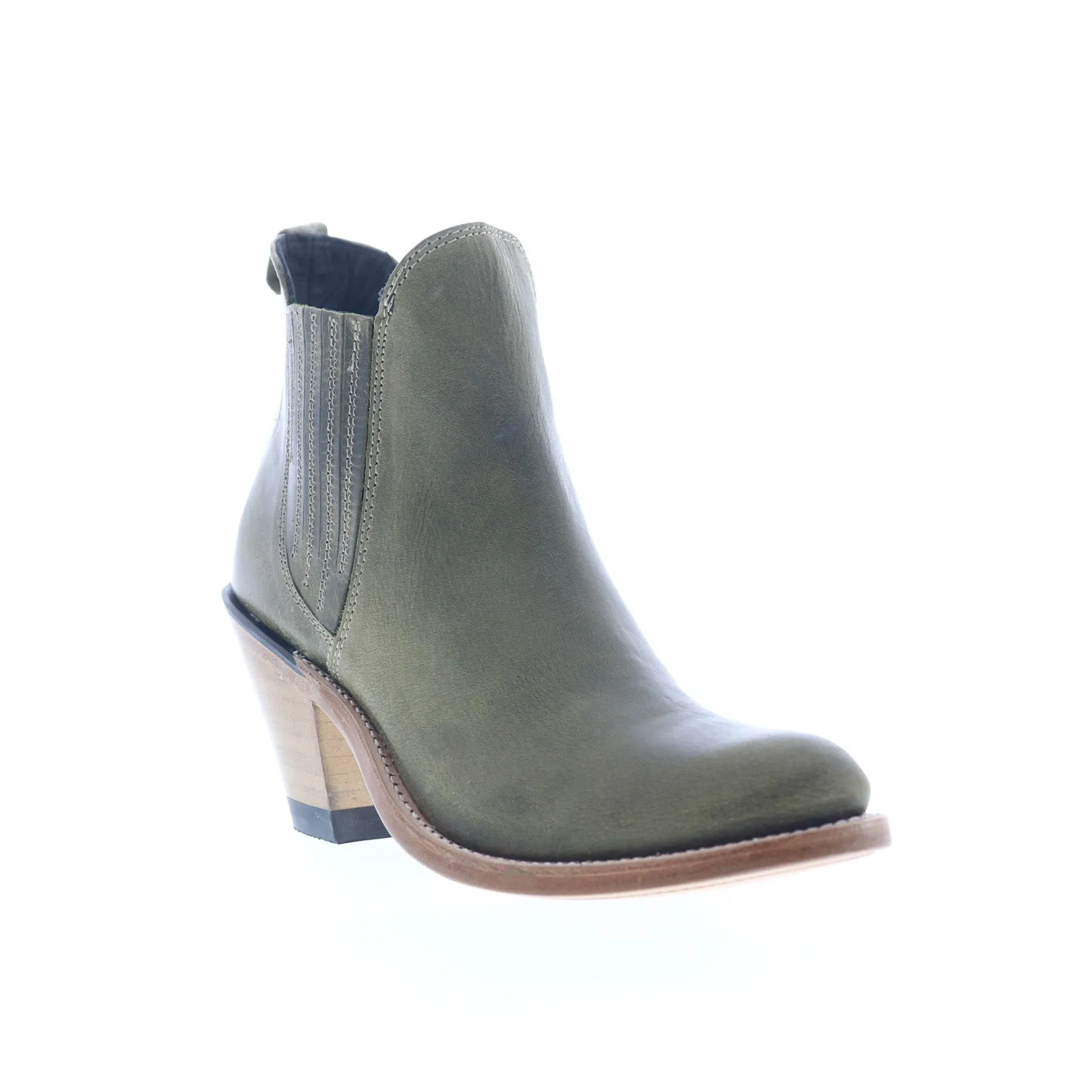 Smart Style Jama Old West 18158 Womens Green Leather Slip On Cowboy Western Boots