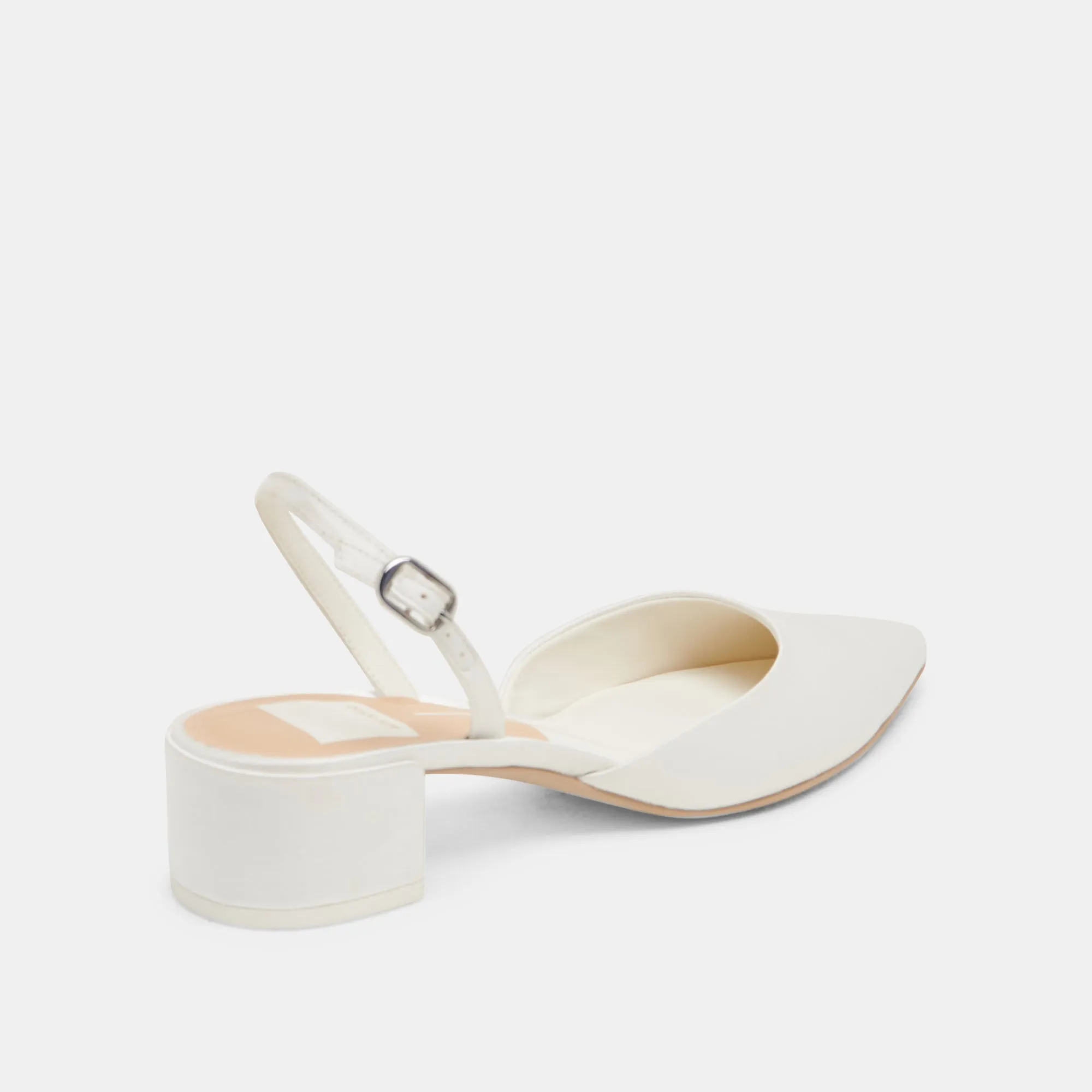 CAREL HEELS TRUE WHITE SATIN Luxury Wedding Pumps
