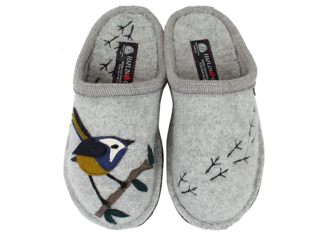 Work Life Haflinger Slippers Flair Songbird Grey