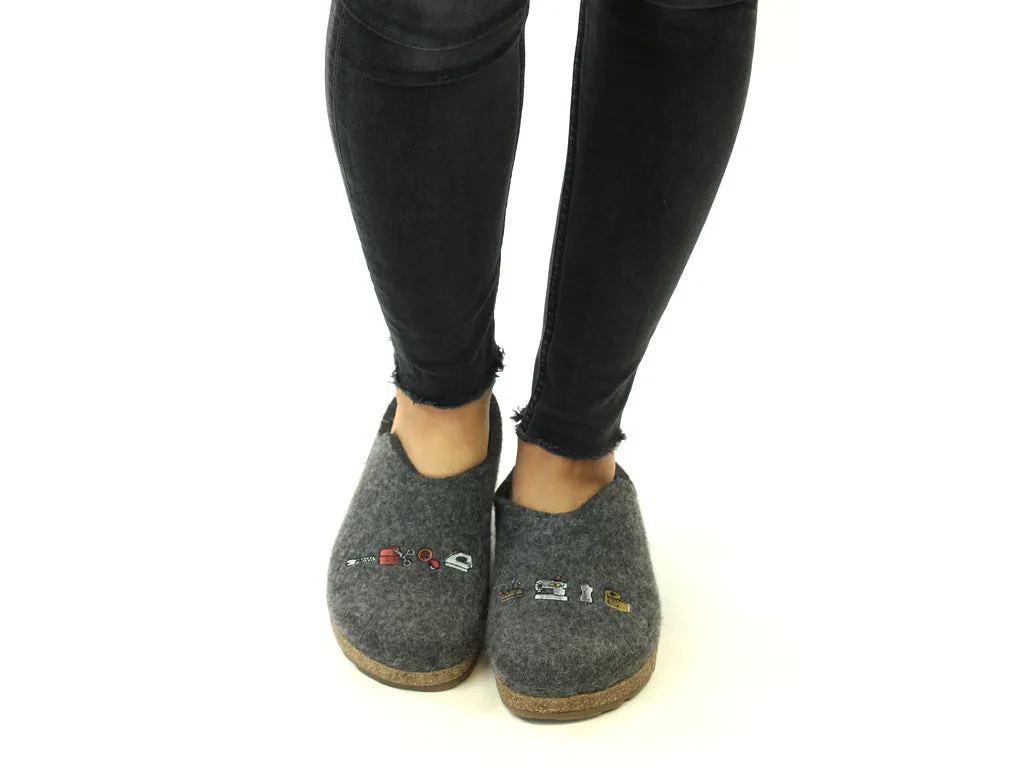 Haflinger Clogs Grizzly Sewing Grey Field Fast