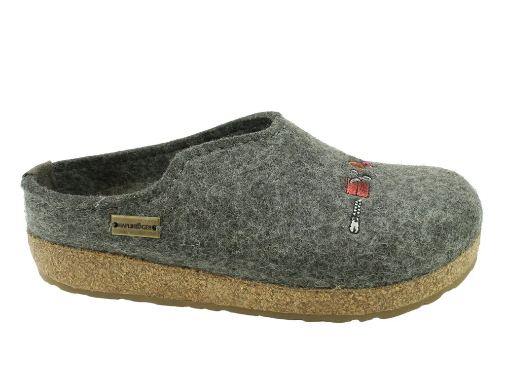 Peace Step Strap Mode Haflinger Clogs Grizzly Sewing Grey