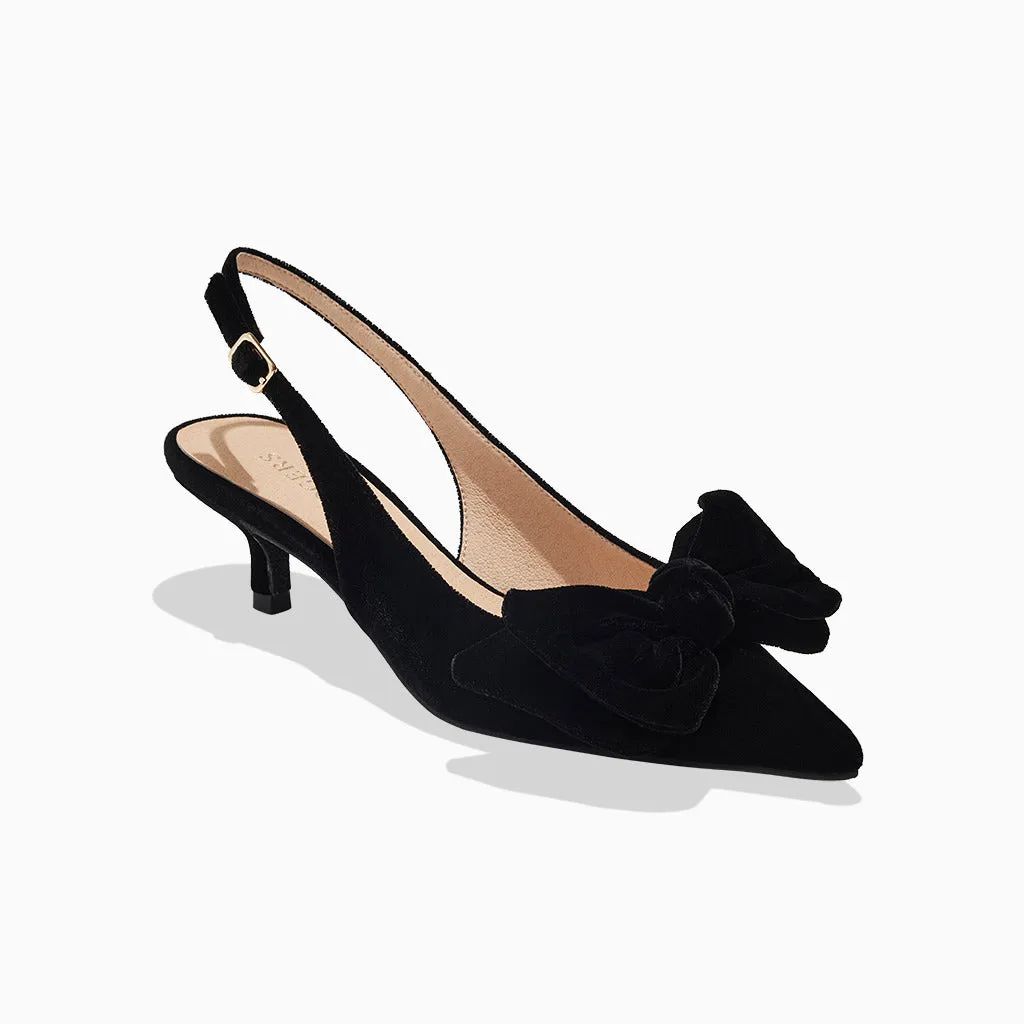 TPU Stability Track Run Debra Sling Back Velvet Kitten Heel