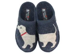 Anti Friction Relaxed Shoes Haflinger Slippers Flair Dachs Dog Blue