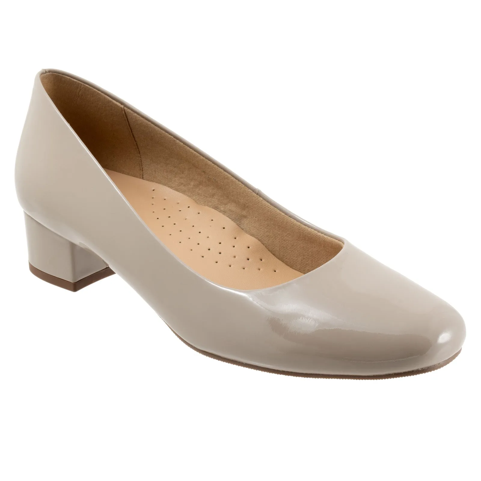 Trotters Dream T2302-256 Womens Beige Narrow Leather Pumps Heels Shoes Bejeweled Heels