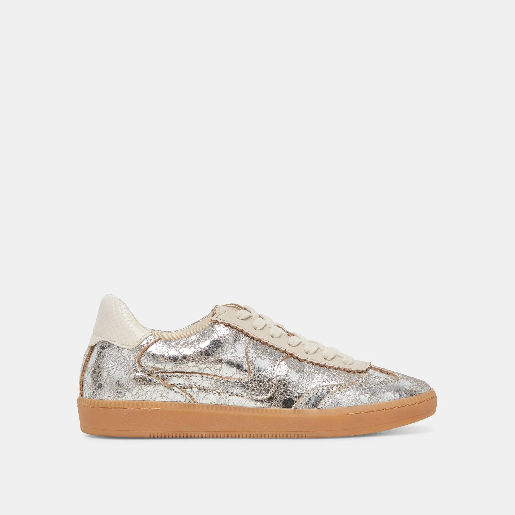 Iconic Footwear Comfy Fit NOTICE SNEAKERS SILVER DISTRESSED LEATHER