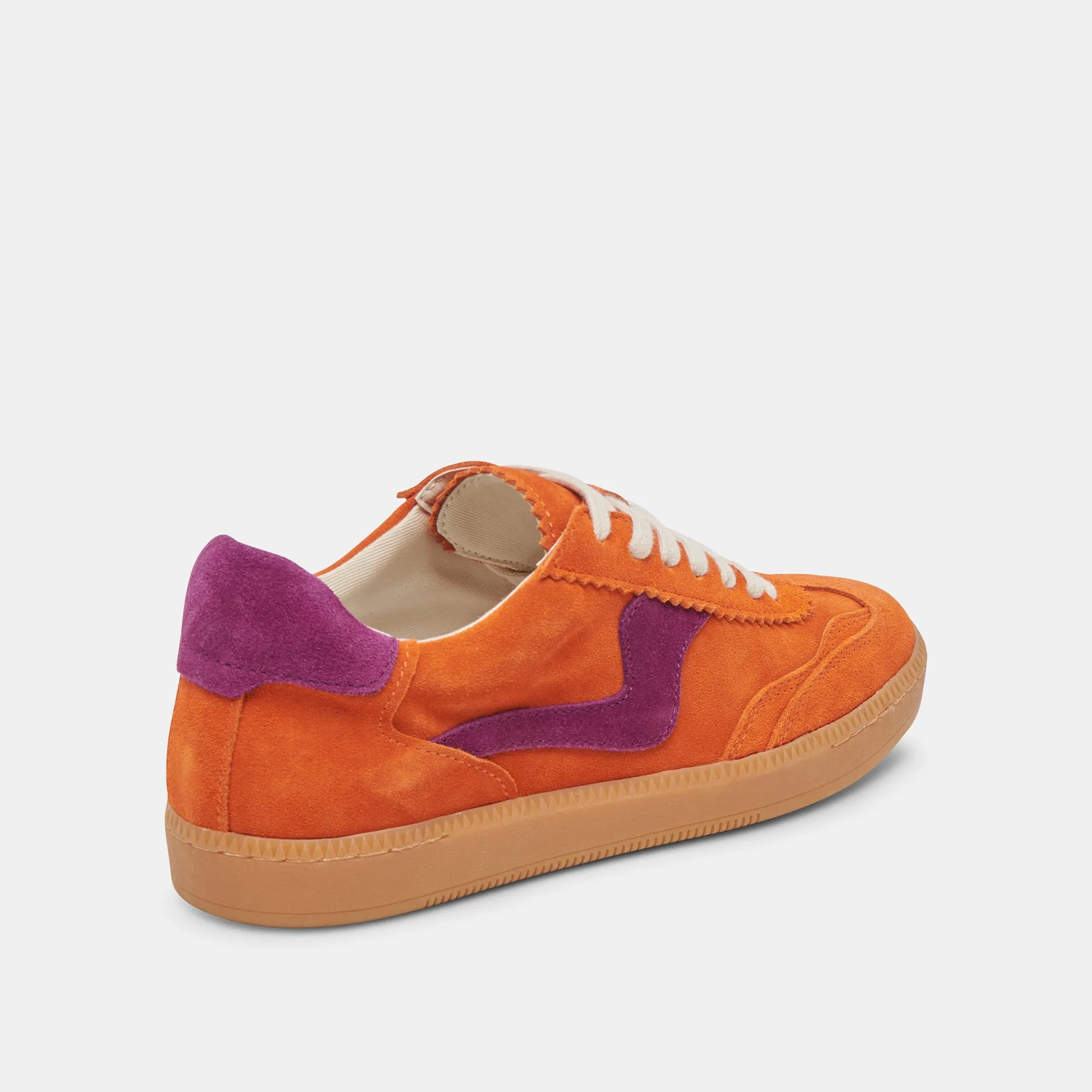 Streamlined Style Soft Design NOTICE SNEAKERS ORANGE MULTI SUEDE
