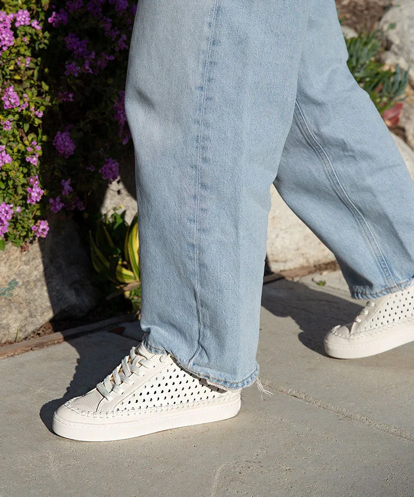 ZOLEN SNEAKERS WHITE PERFORATED LEATHER Foot Arch All-day lining
