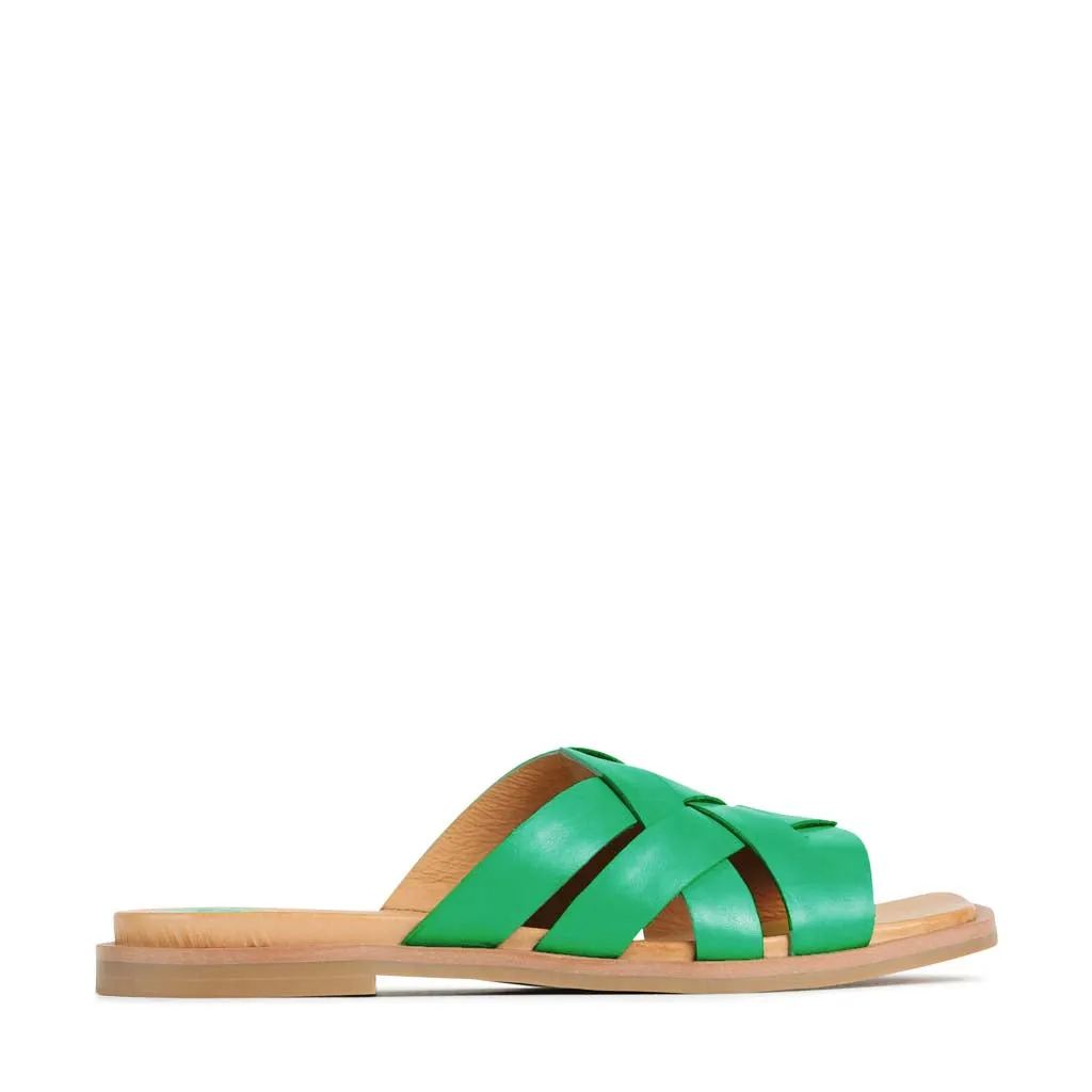 Lightweight durability JELSIE LEATHER SLIDE SANDALS