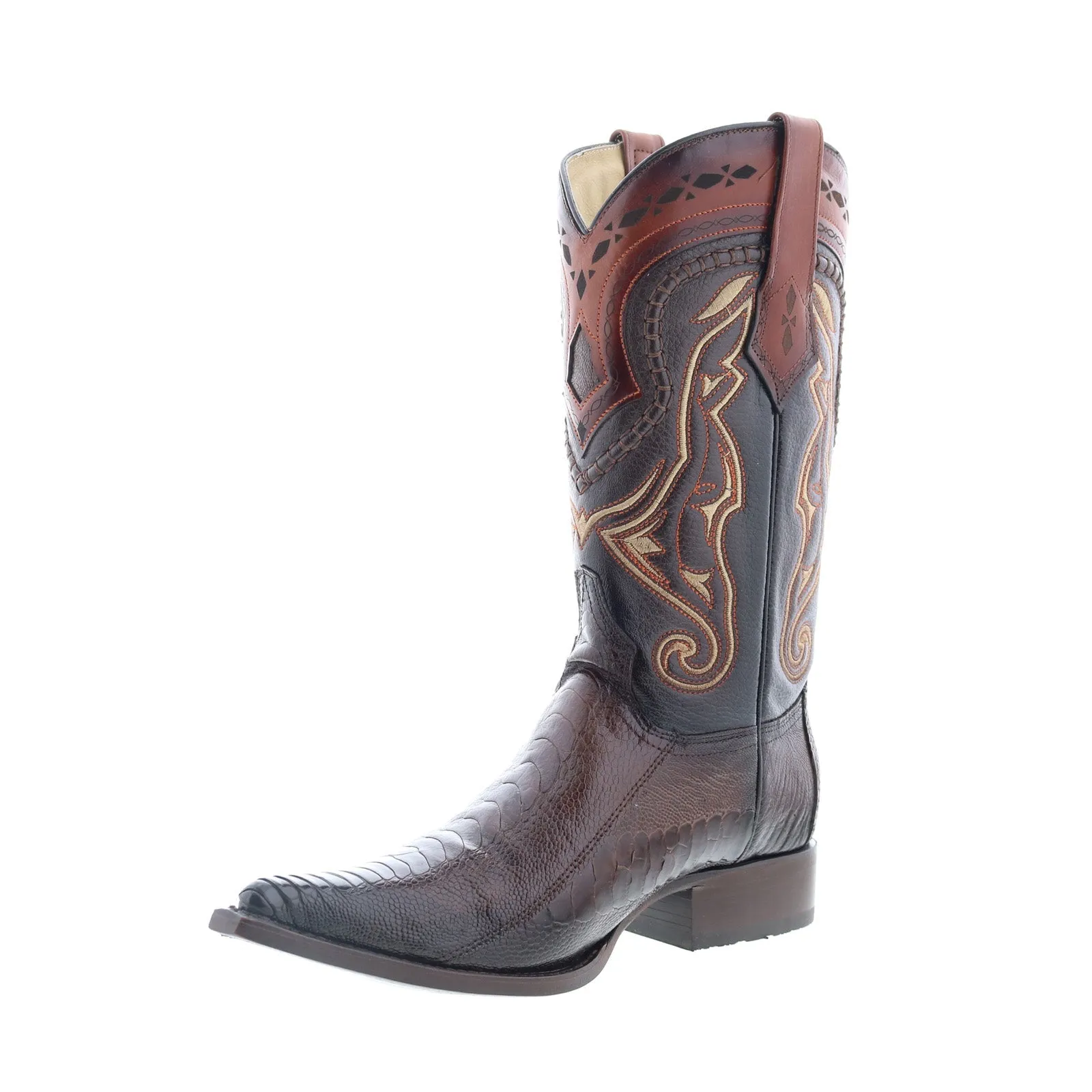 Street Utility Enhanced grip Los Altos 3X Toe Ostrich 9530316 Mens Brown Wide Cowboy Western Boots