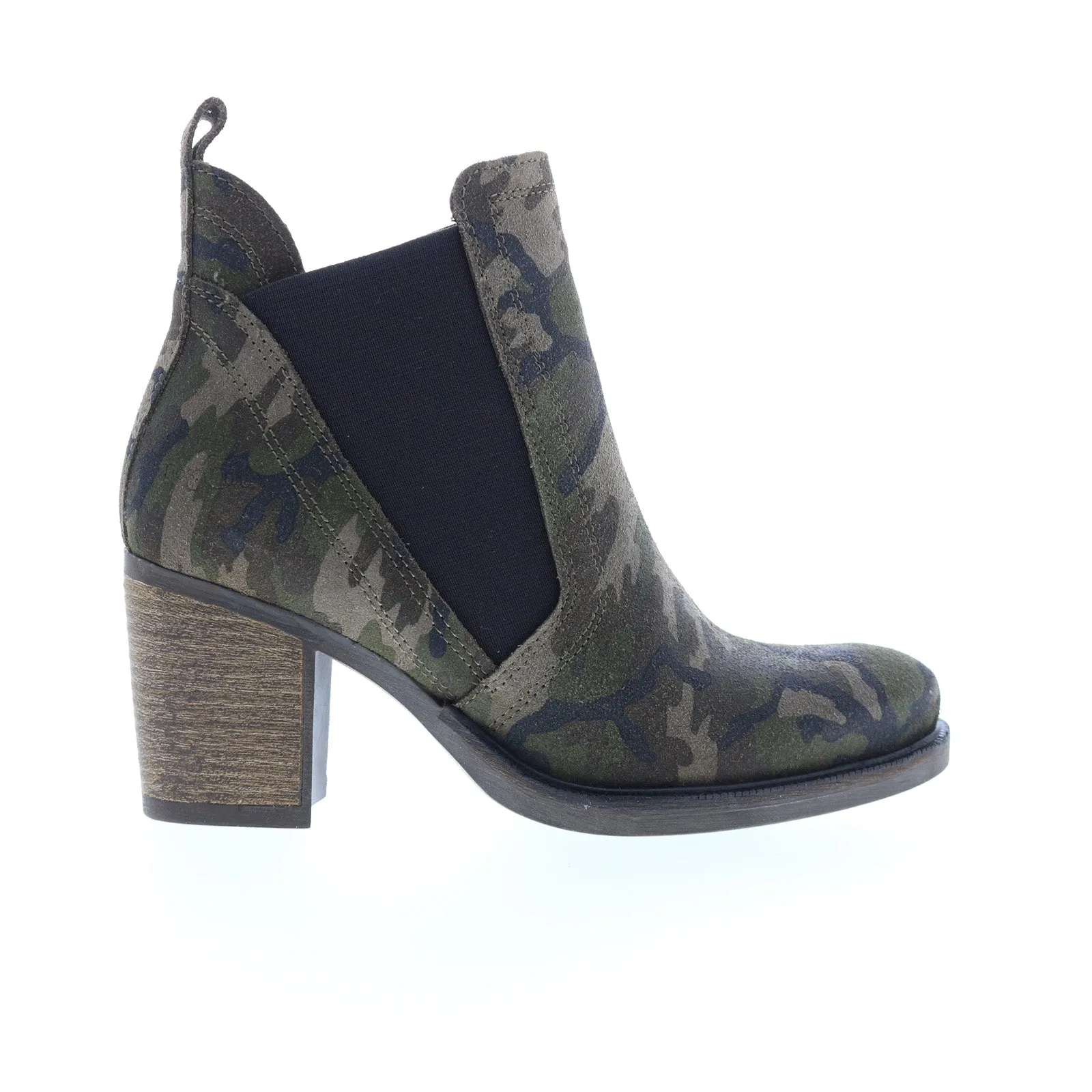 Fashion Guy Bos. & Co. Bellini Womens Green Suede Slip On Ankle & Booties Boots
