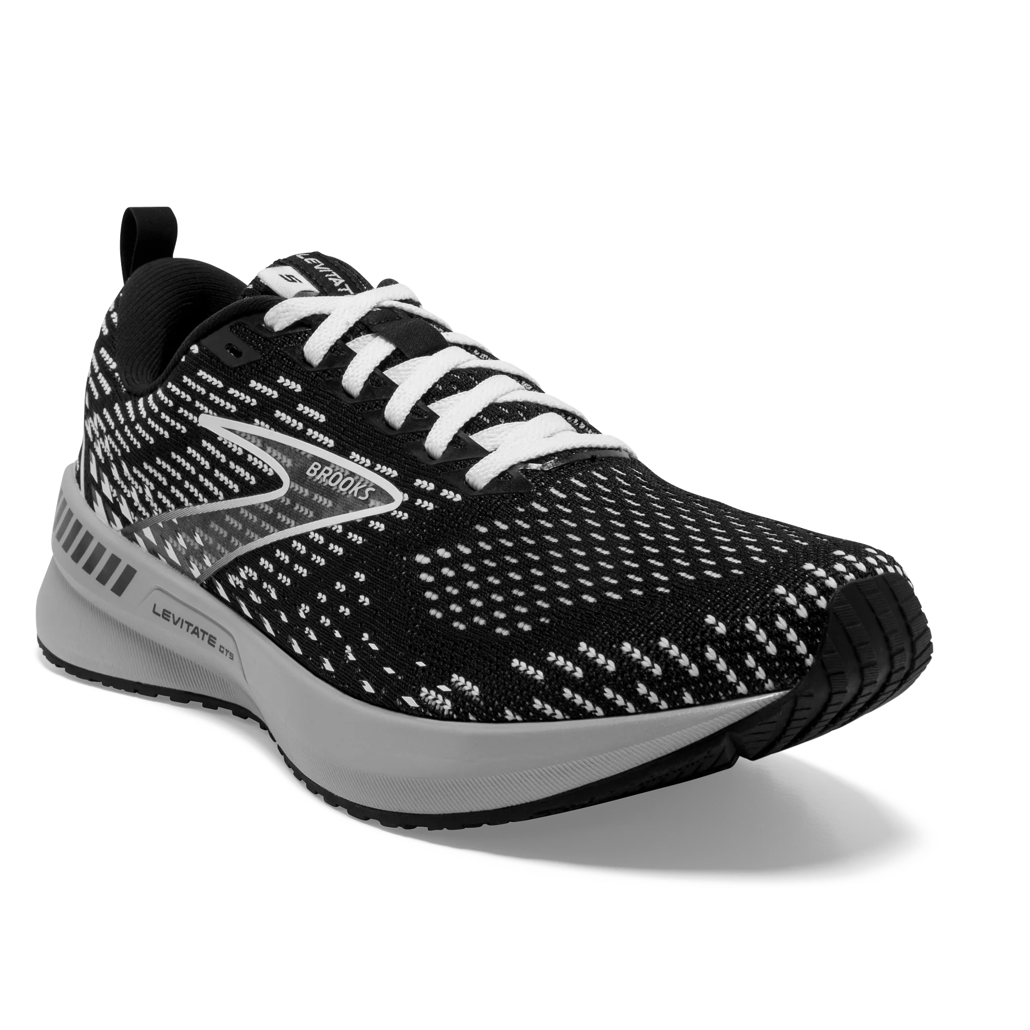 Women's Levitate GTS 5 running in dark colors flexible shoe aspects