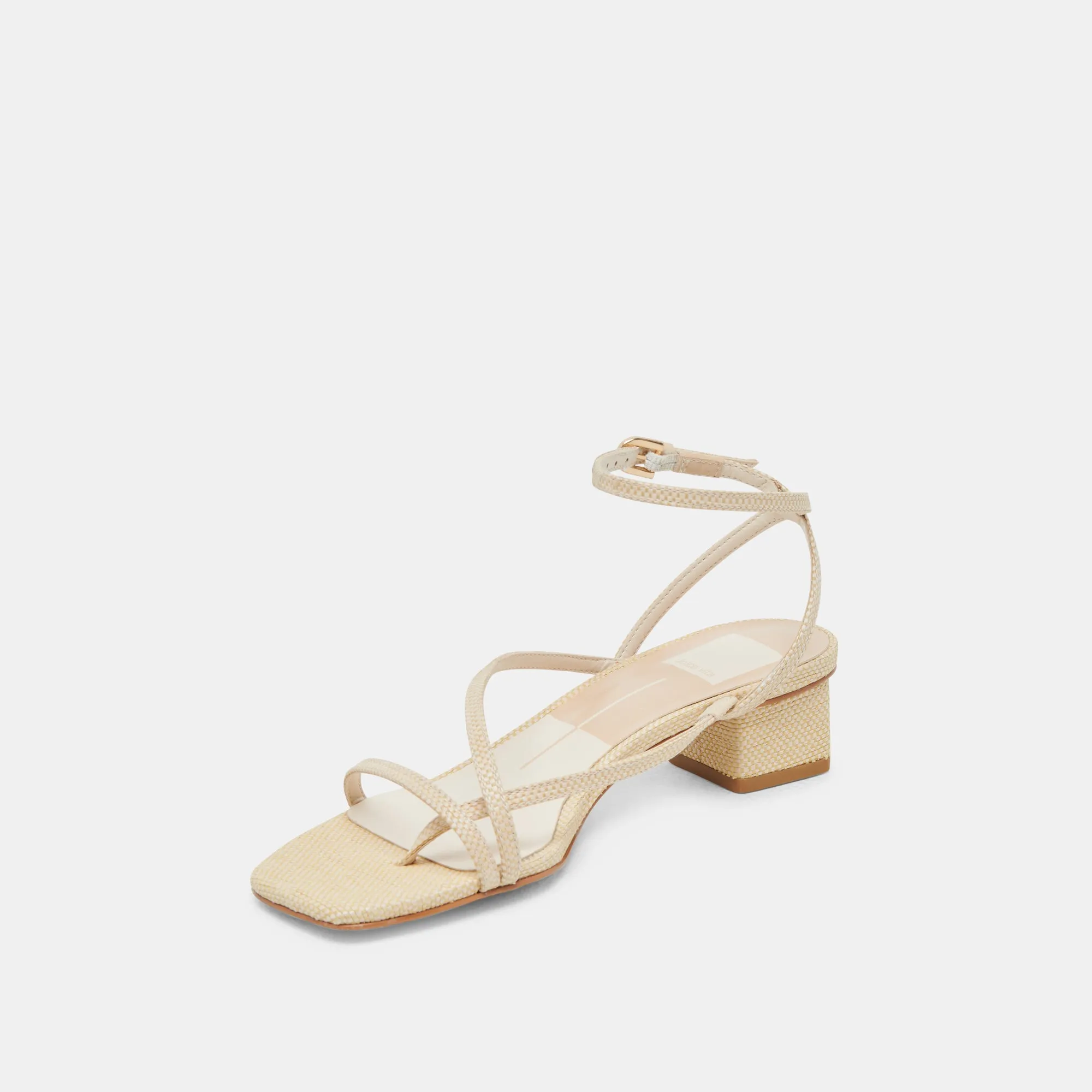 Casual Office Heels KARLOS SANDALS NATURAL WOVEN RAFFIA