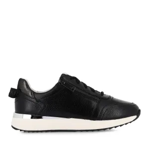 zipper BROOKLYN III - BLACK STEEL LEATHER
