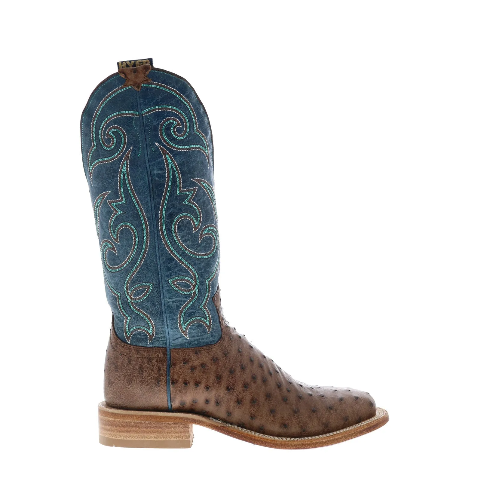 Hyer Jetmore 13" HM11008 Mens Brown Ostrich Leather Western Cowboy Boots Office Worker