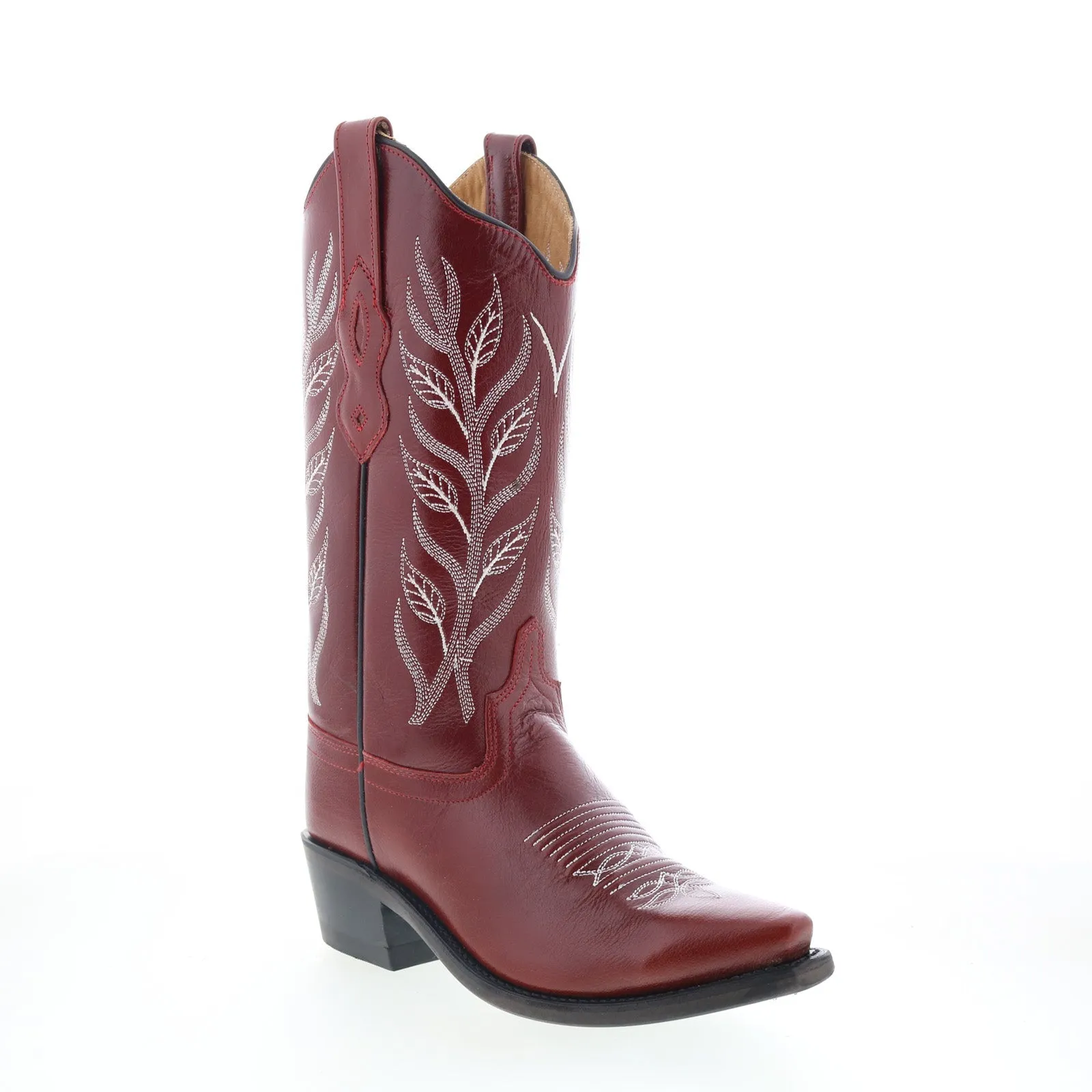 City Utility Casual Adventure Jama Old West LF1574 Womens Red Leather Slip On Cowboy Western Boots