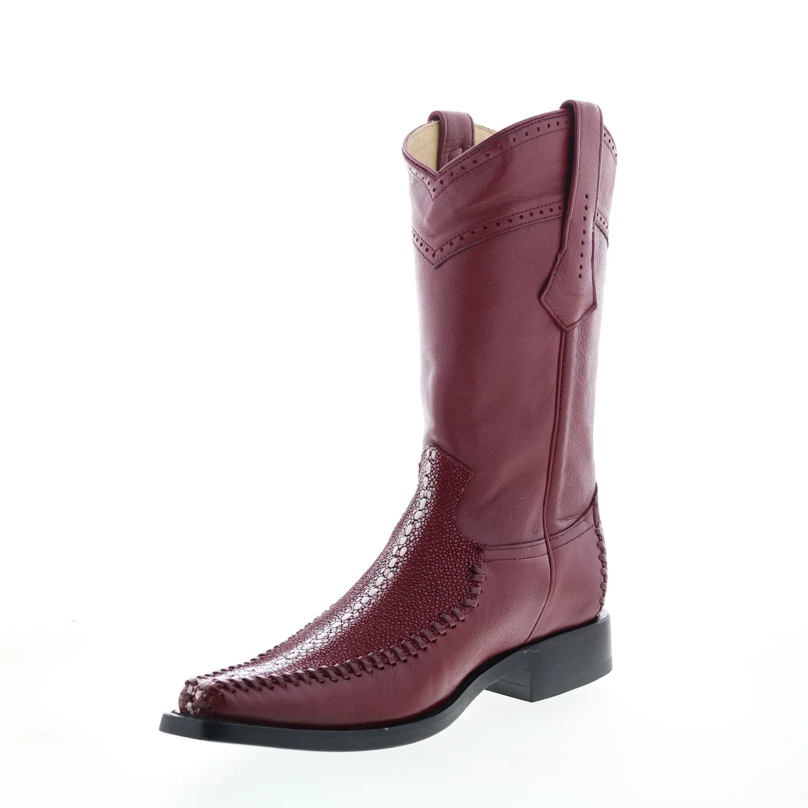 Los Altos  Square Toe Stingray Rowstone Mens Burgundy Wide Cowboy Western Boots Comfortable Tongue Sleek Fit