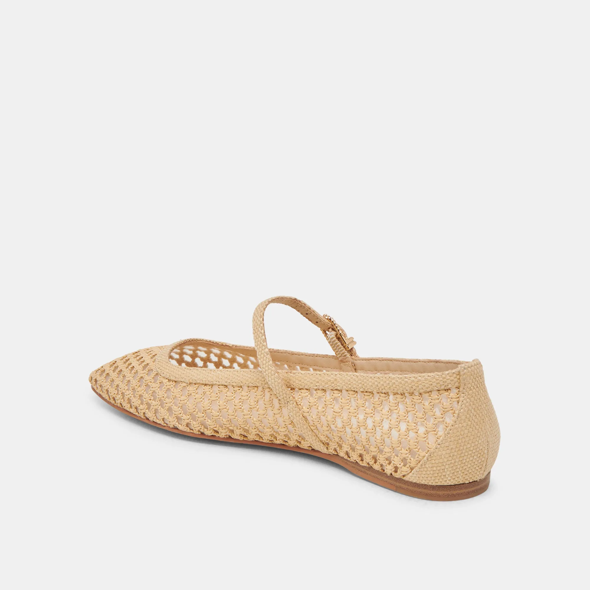 Client Meet REYES WIDE BALLET FLATS LT NATURAL WOVEN RAFFIA