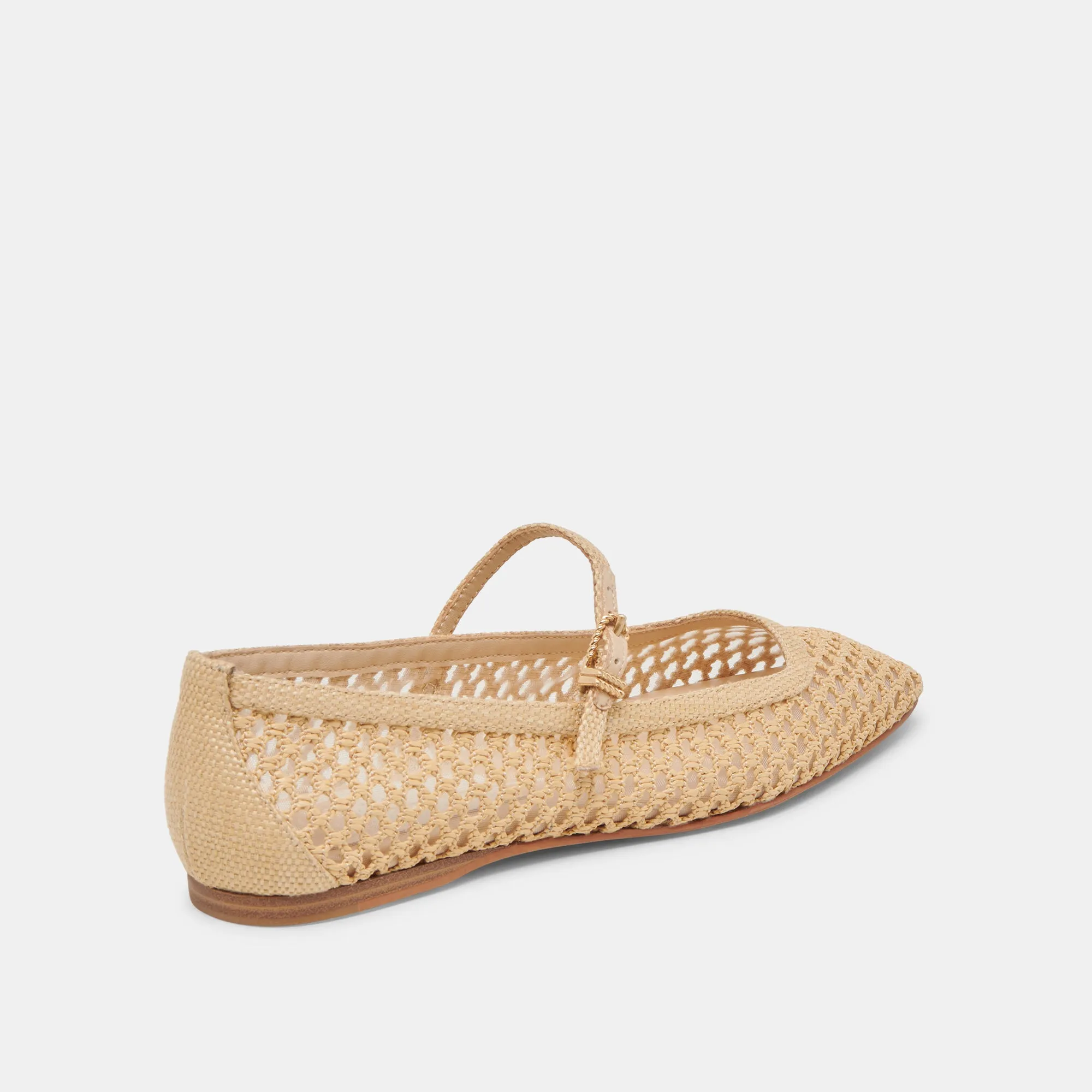 REYES WIDE BALLET FLATS LT NATURAL WOVEN RAFFIA Moon Camp art show