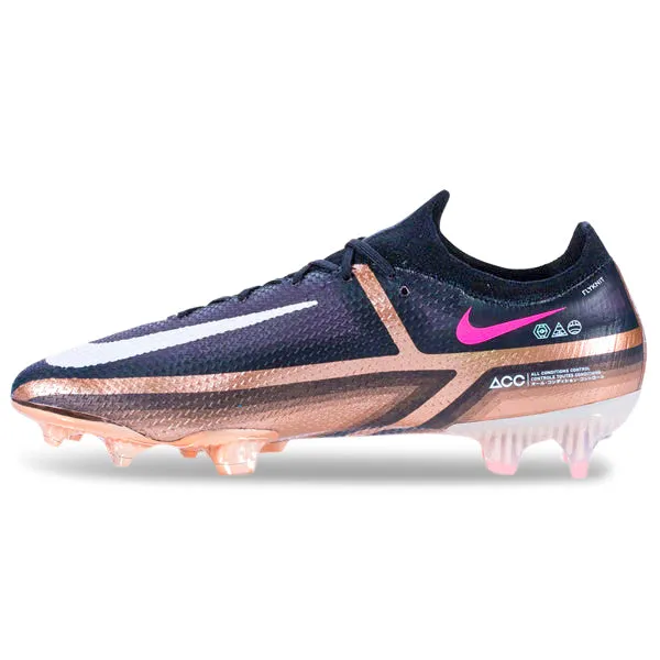 Lace Lock Nike Phantom GT2 Elite Q FG Firm Ground Soccer Cleat (Metallic Copper/Black)