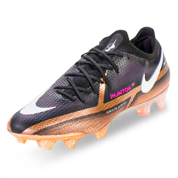 Competitive Play Traction Fit Nike Phantom GT2 Elite Q FG Firm Ground Soccer Cleat (Metallic Copper/Black)