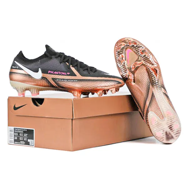 Nike Phantom GT2 Elite Q FG Firm Ground Soccer Cleat (Metallic Copper/Black) Quick Stop