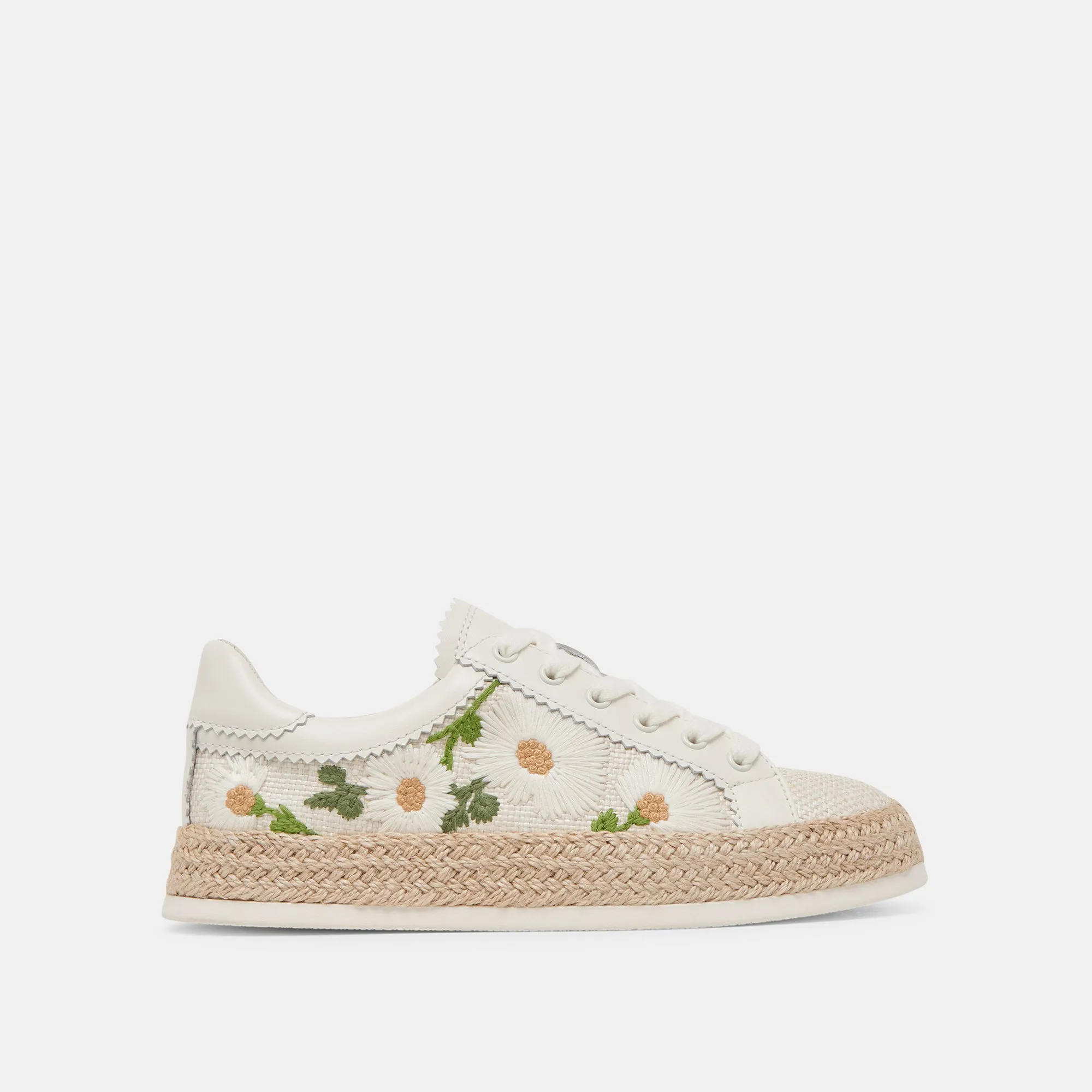 Ultra Comfort Quick Lace System AZALIA SNEAKERS WHITE FLORAL RAFFIA