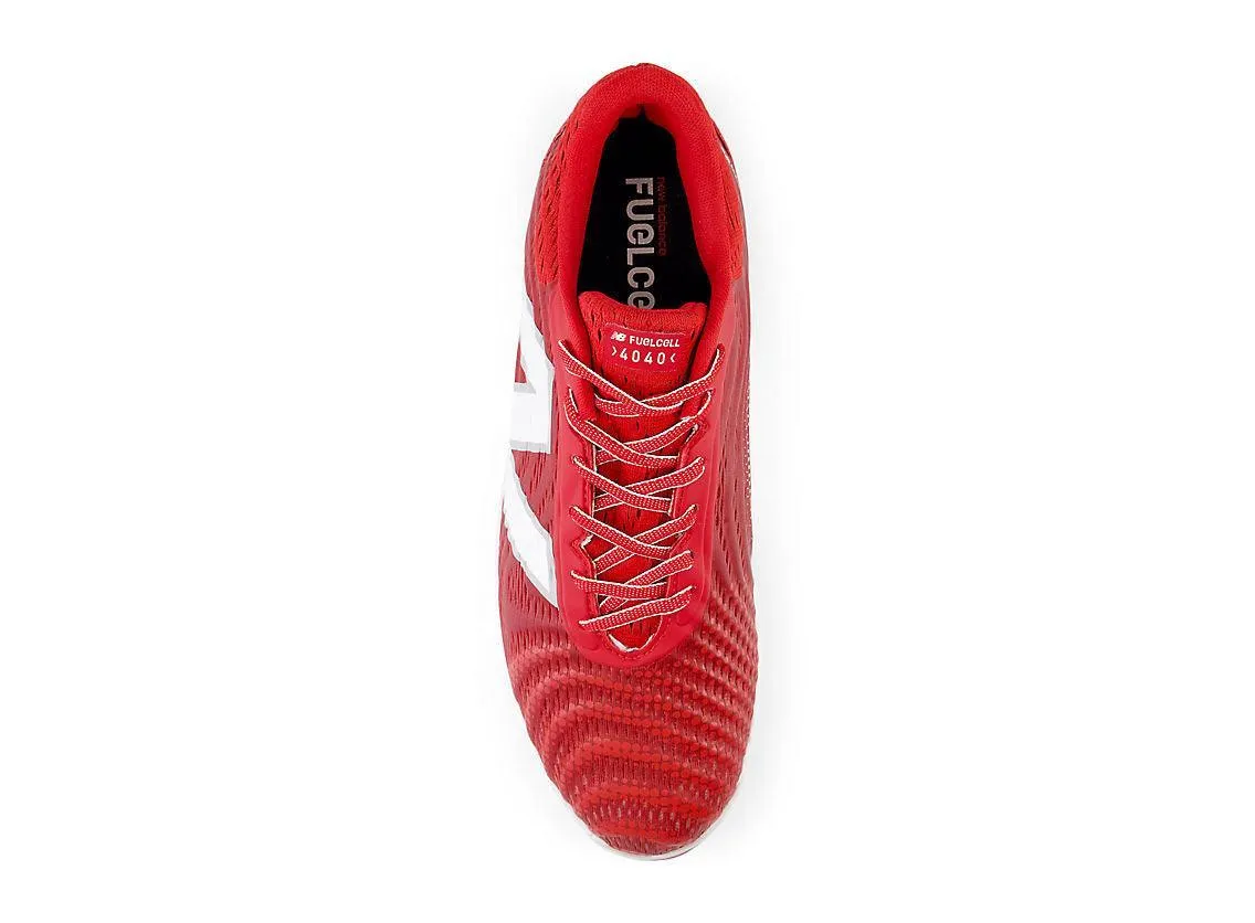 Flexibility Support New Balance Men's FuelCell 4040 V7 Molded Baseball Cleats - Team Red / White - PL4040R7