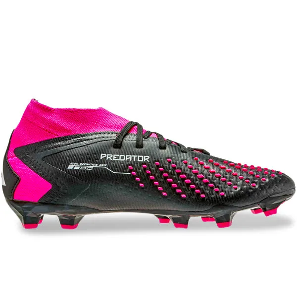 adidas Predator Accuracy.2 Firm Ground Soccer Cleats (Core Black/Shock Pink) Physical Conditioning Quick Control