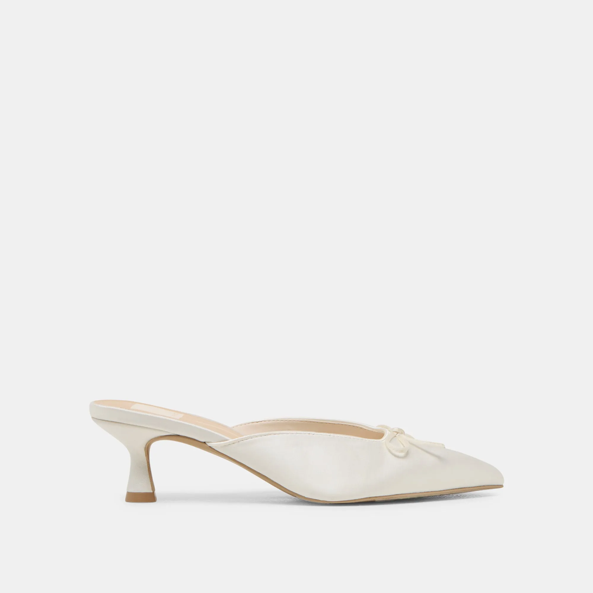 High Heel Shoes Open Toe Wedges CLEO HEELS OFF WHITE SATIN