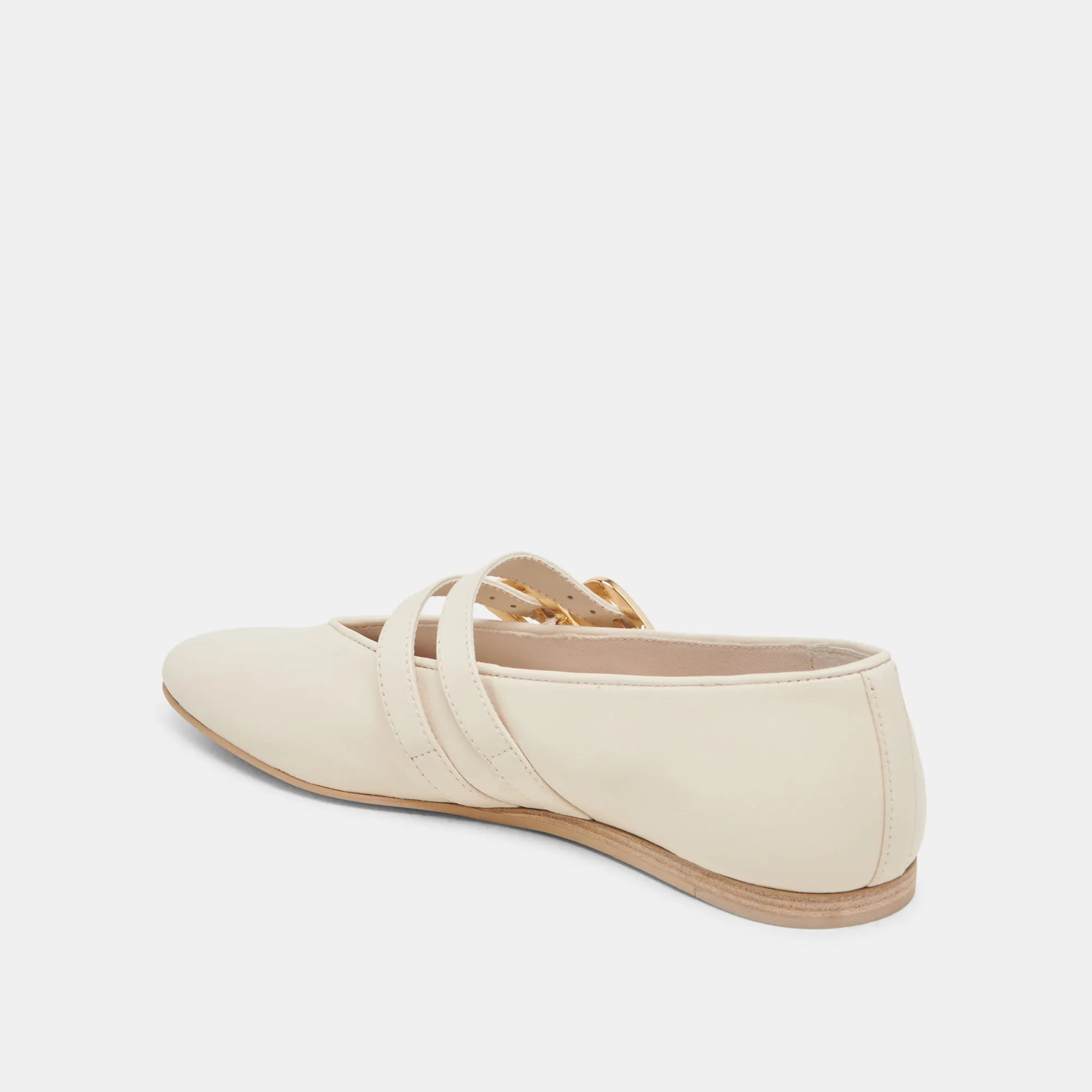 Versatile use Stylish Fit BAYLEE WIDE BALLET FLATS IVORY LEATHER
