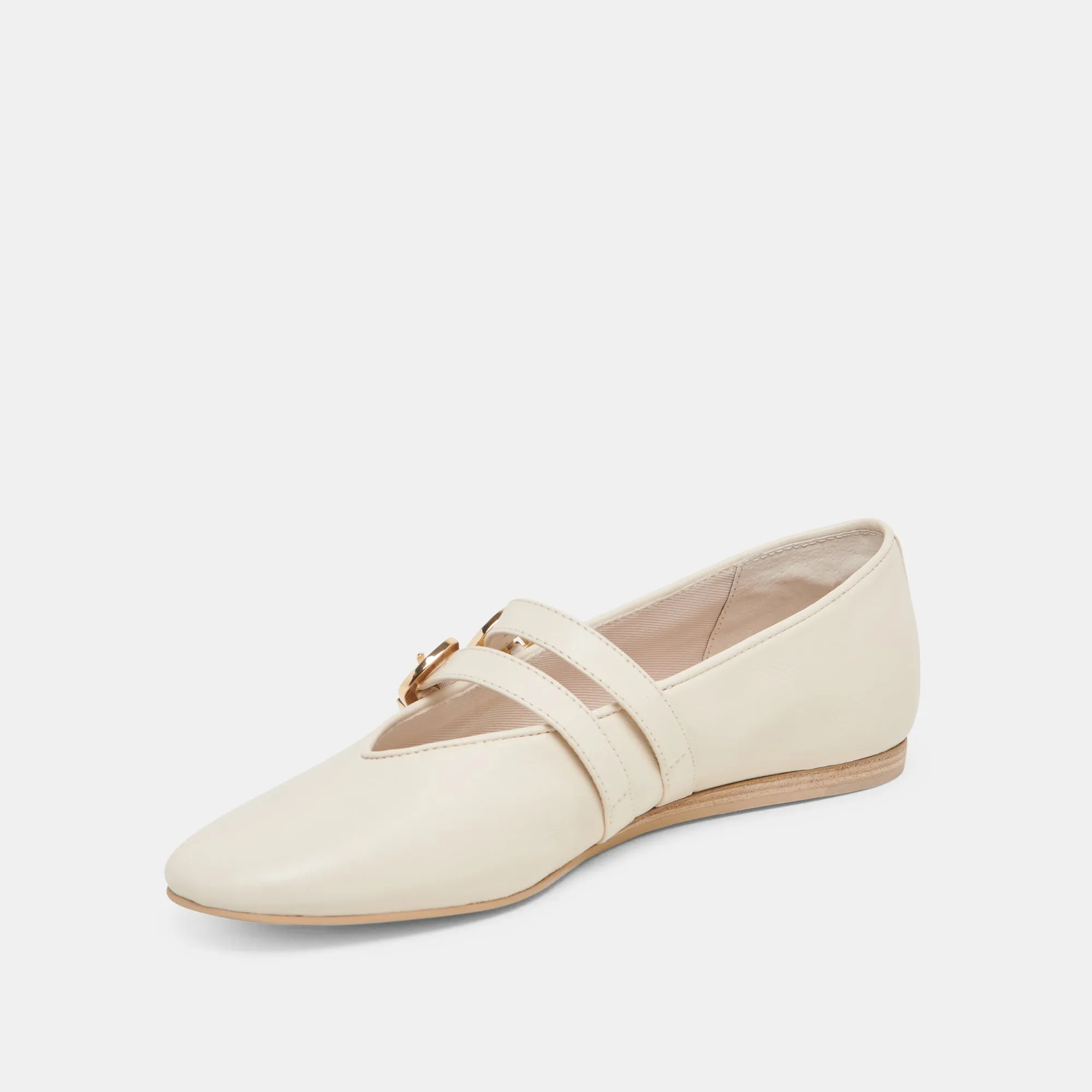 BAYLEE WIDE BALLET FLATS IVORY LEATHER Museum Day