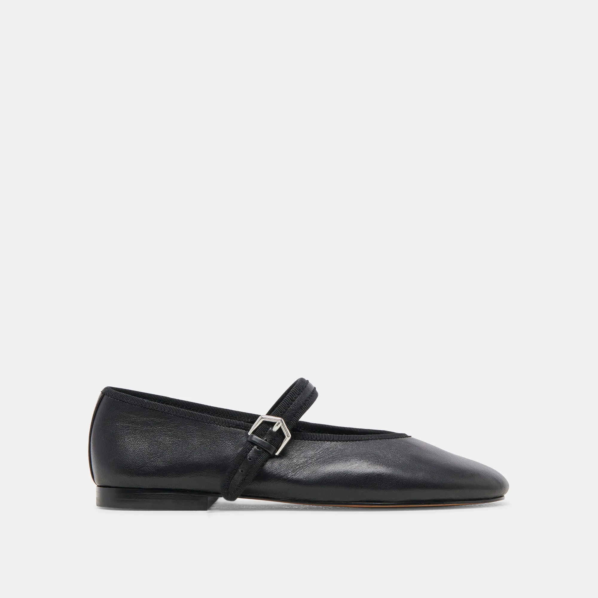 Moon Night ROSLYN BALLET FLATS BLACK LEATHER