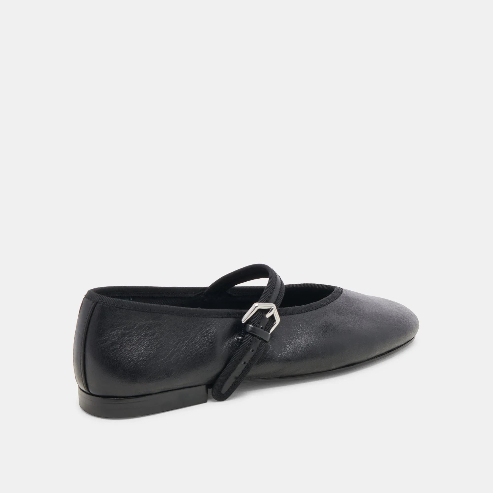 Versatile Construction ROSLYN BALLET FLATS BLACK LEATHER