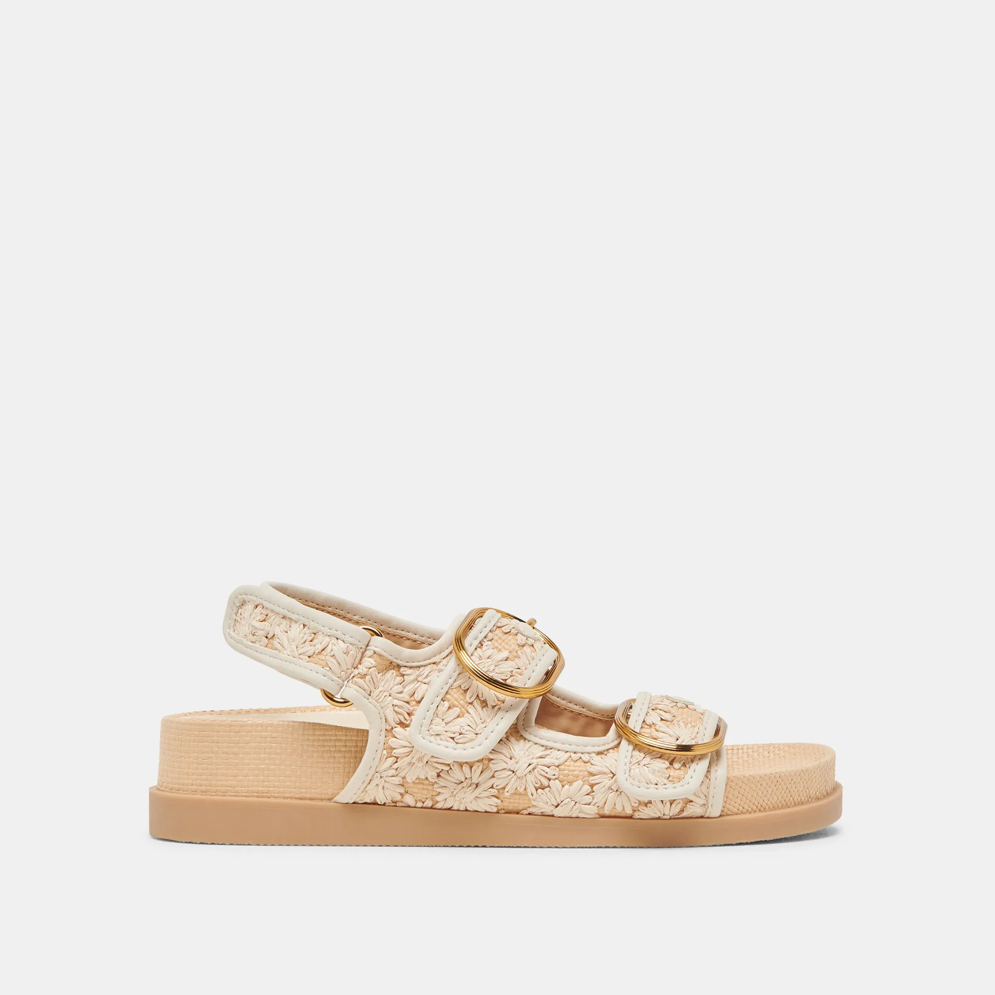 STARLA SANDALS CREME FLORAL RAFFIA Light cushion No Stress