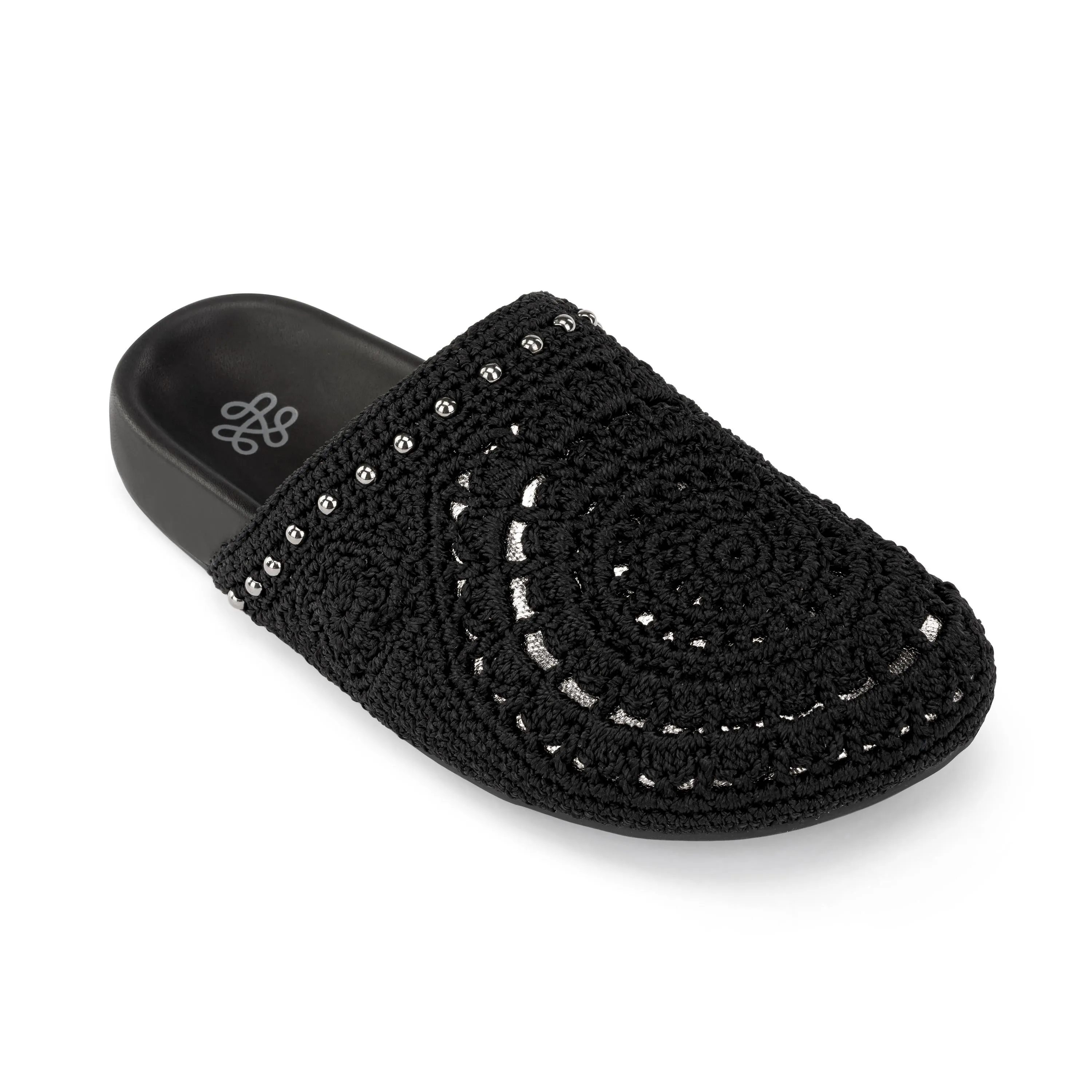 Bolinas Clog - Hand Crochet - Black Medallion Eva Midsole