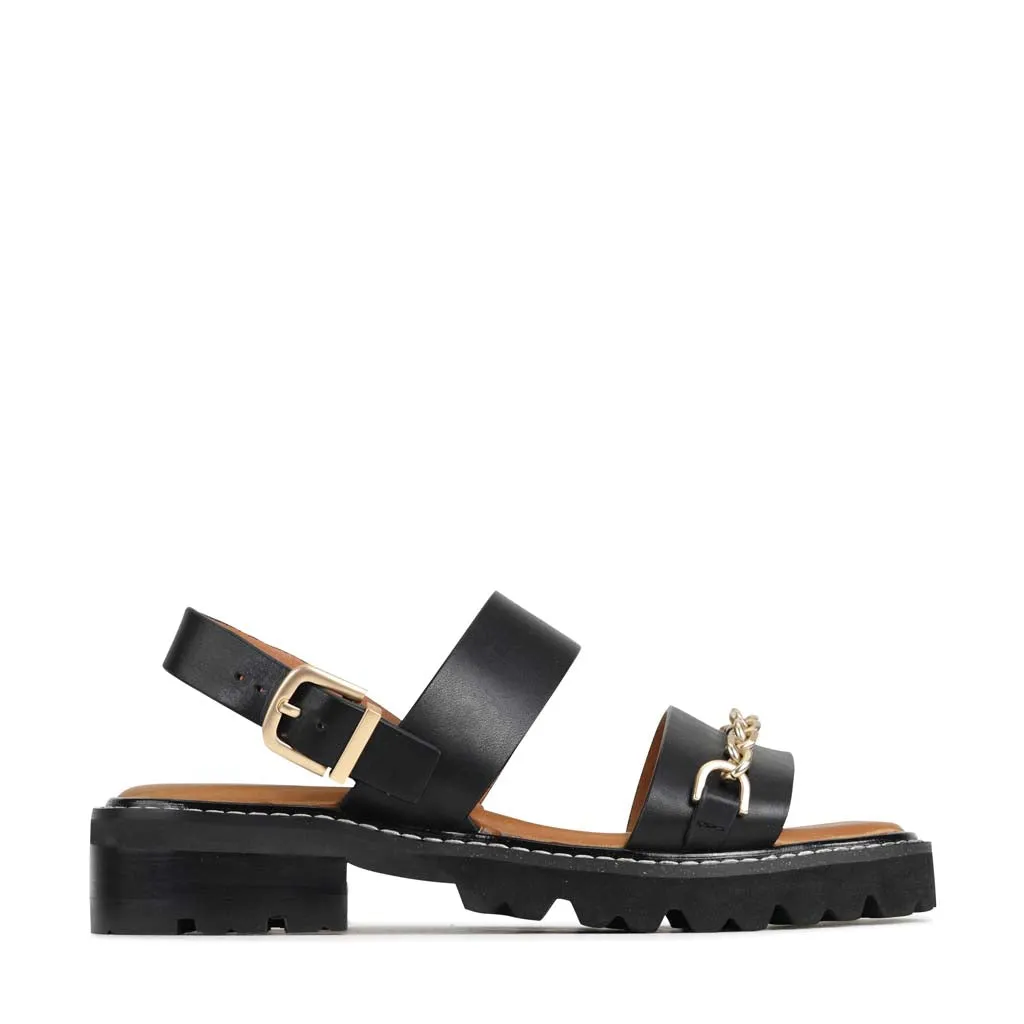 GIL LEATHER SLING-BACK SANDALS padded sole