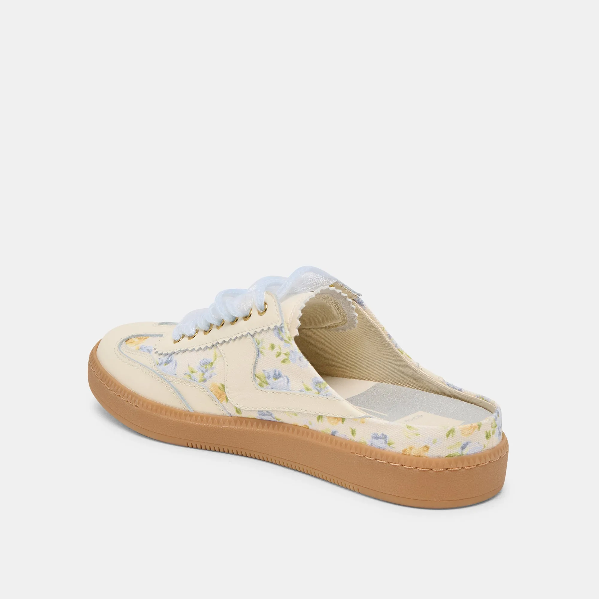 Energy Boost NOTICE SLIDE SNEAKERS BLUE FLORAL LEATHER