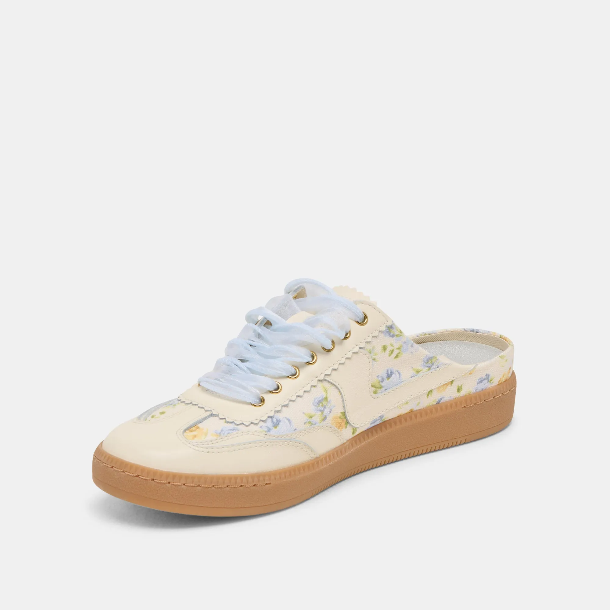 NOTICE SLIDE SNEAKERS BLUE FLORAL LEATHER Urban Luxury