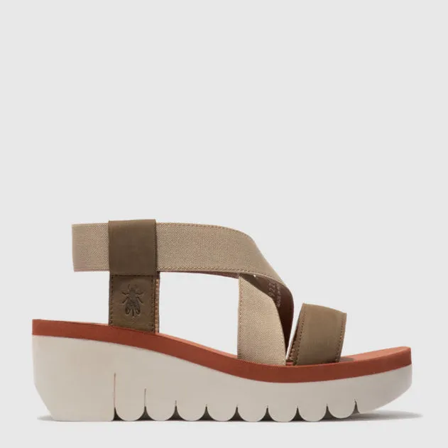 FLY LONDON YABI MILITARY BEIGE BLACK Fashion Edge Quick Move
