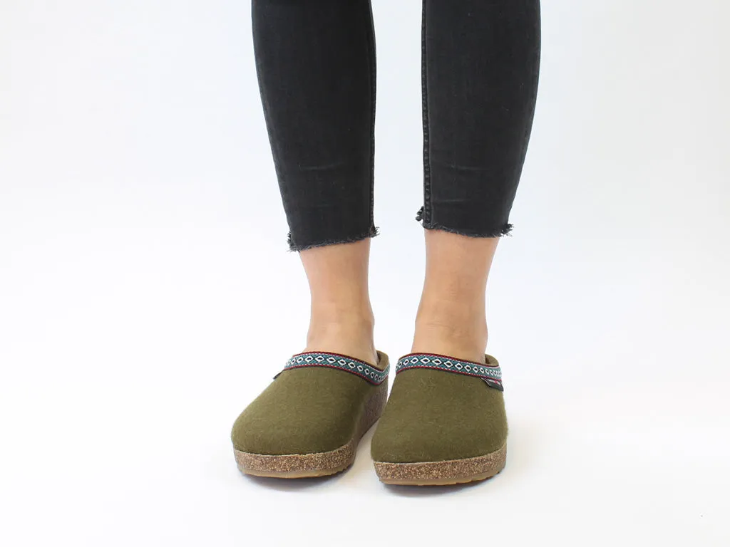 Haflinger Clogs Grizzly Franzl Olive Quick Dash