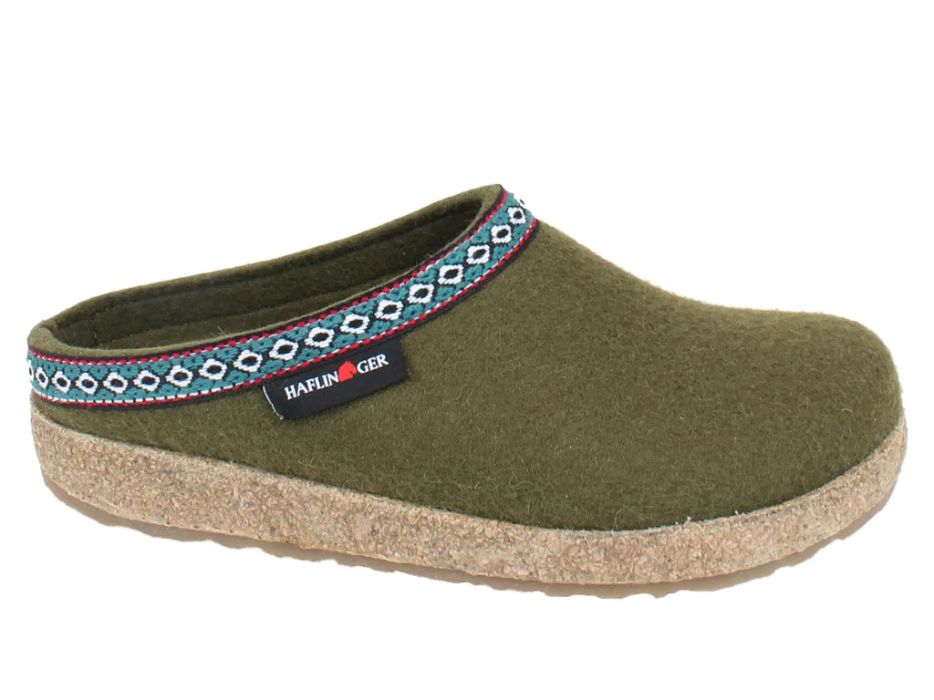 Haflinger Clogs Grizzly Franzl Olive Soft Lining Mix Hue