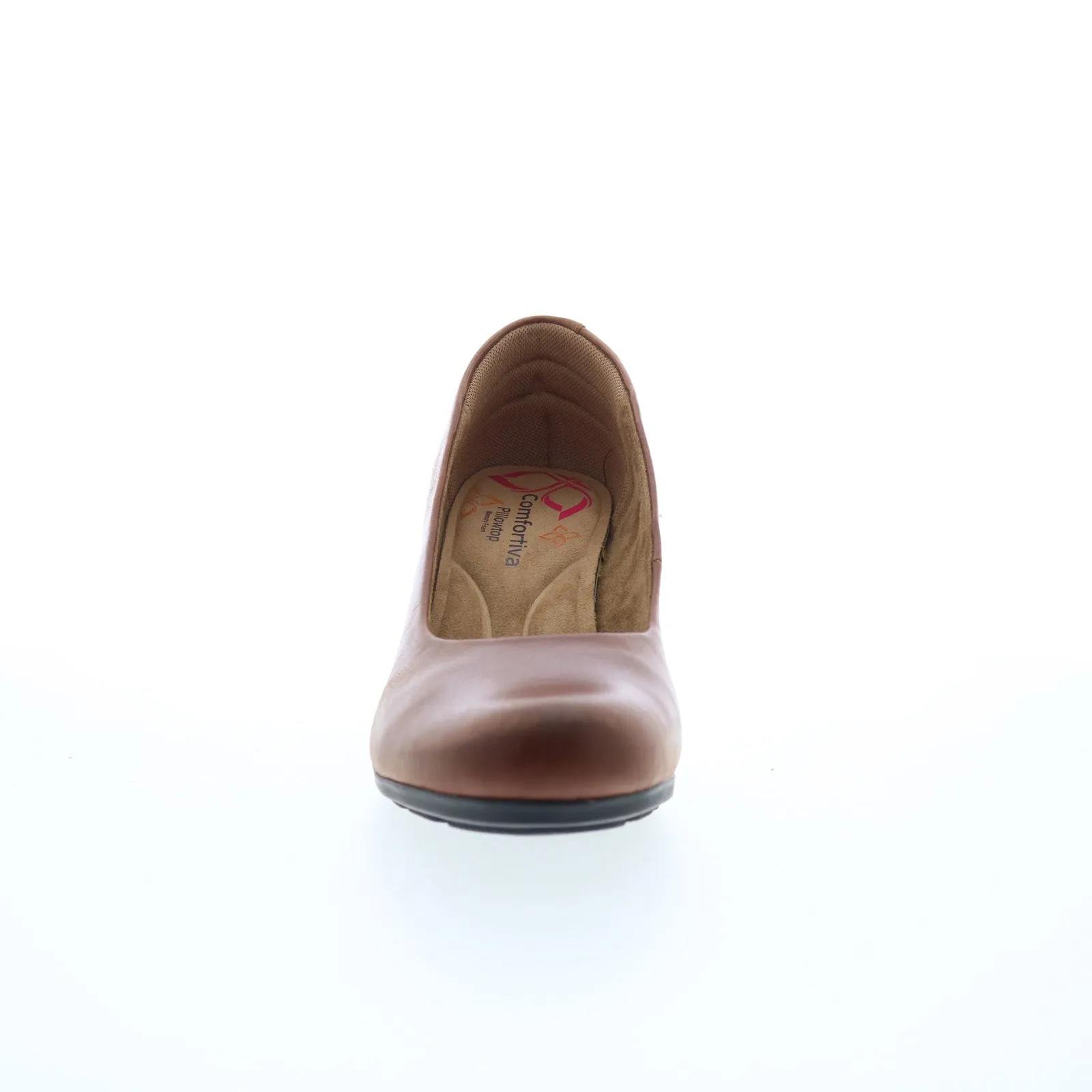 Comfortiva Noxi CT0024500 Womens Brown Wide Leather Pumps Heels Shoes Casual Day Heels