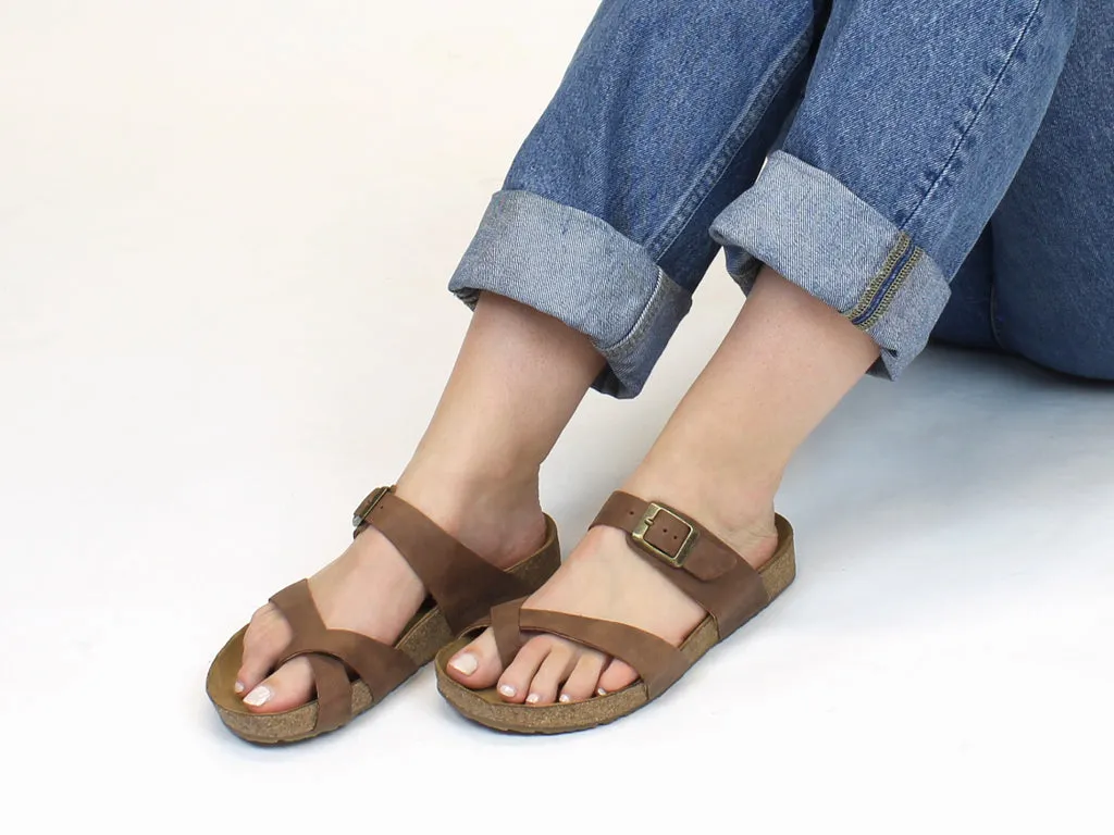 Haflinger Sandals Juno Country Brown Comfort arch Street Edge
