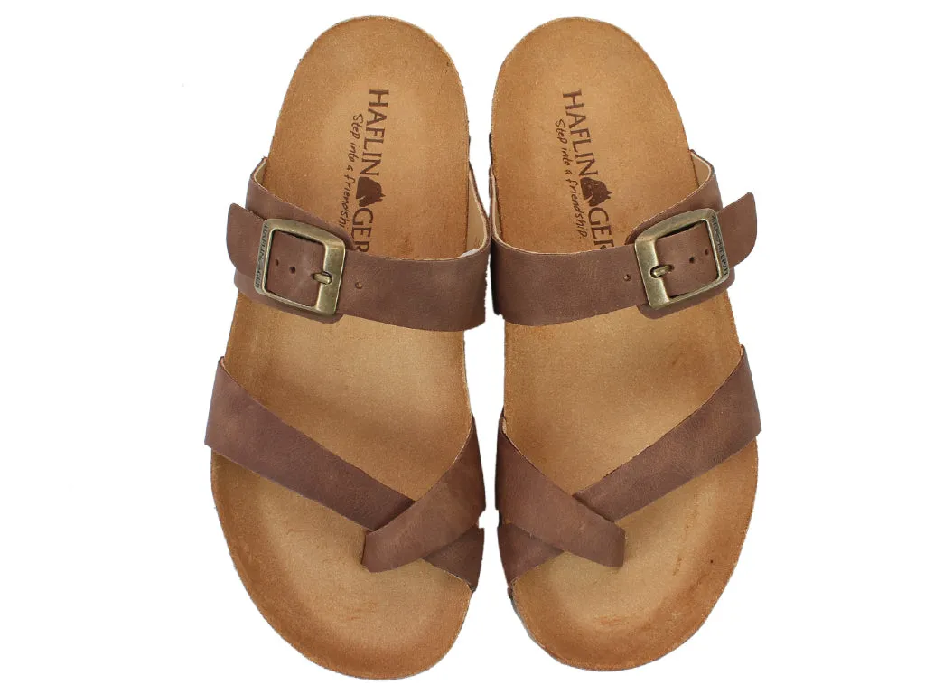 Haflinger Sandals Juno Country Brown Comfort Slope