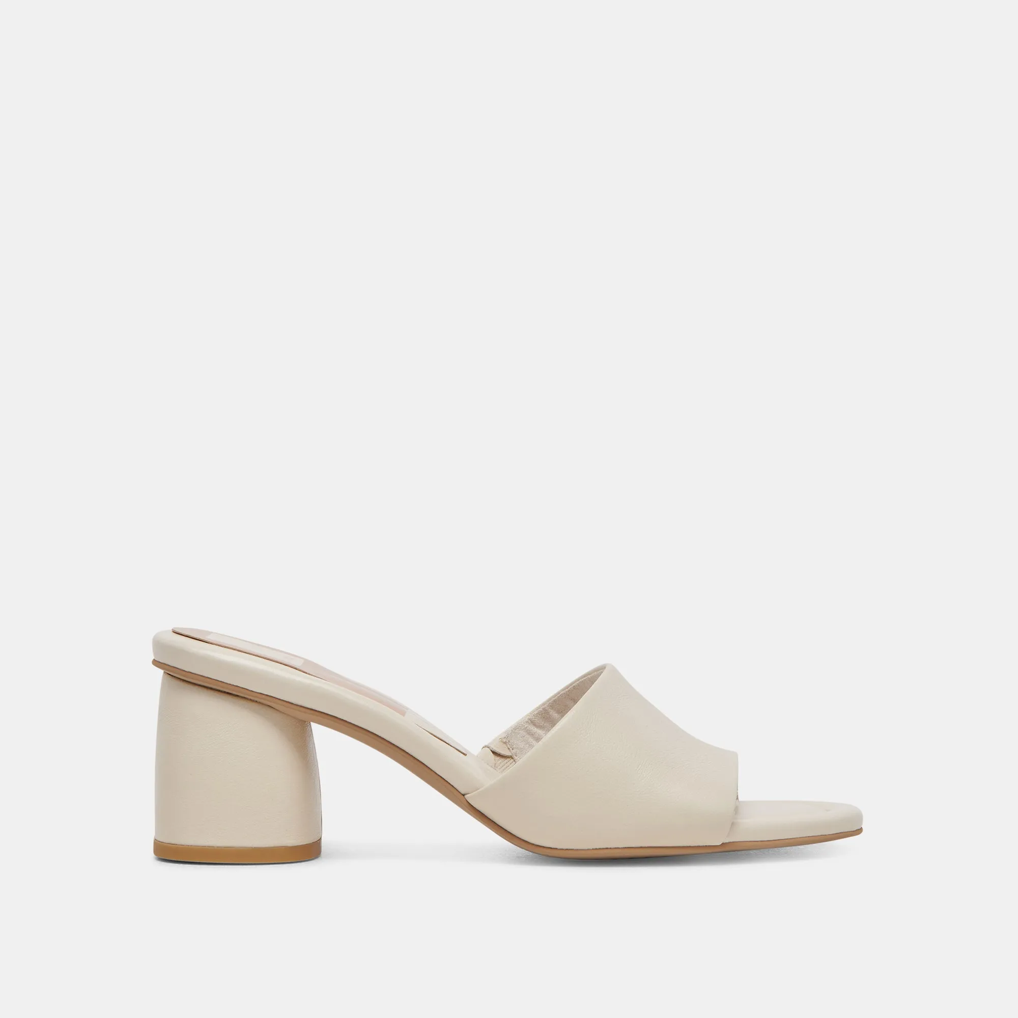 MINNY DRESS WIDE HEELS IVORY LEATHER Easy Look